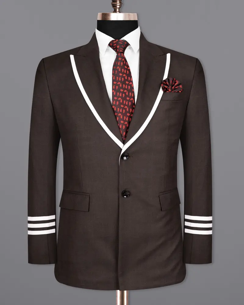 Rebel Brown Subtle Windowpane Woolrich Designer Blazer 7