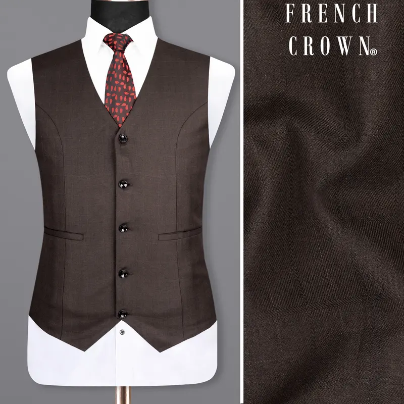 Rebel Brown Subtle Woolrich Waistcoat 1