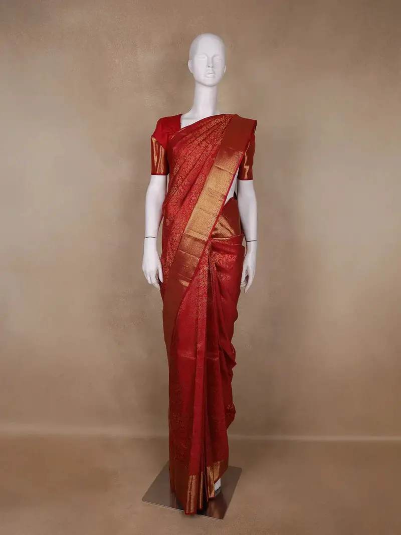 Red Animels Woven Motifs Pure Kanchipuram Silk Saree 1