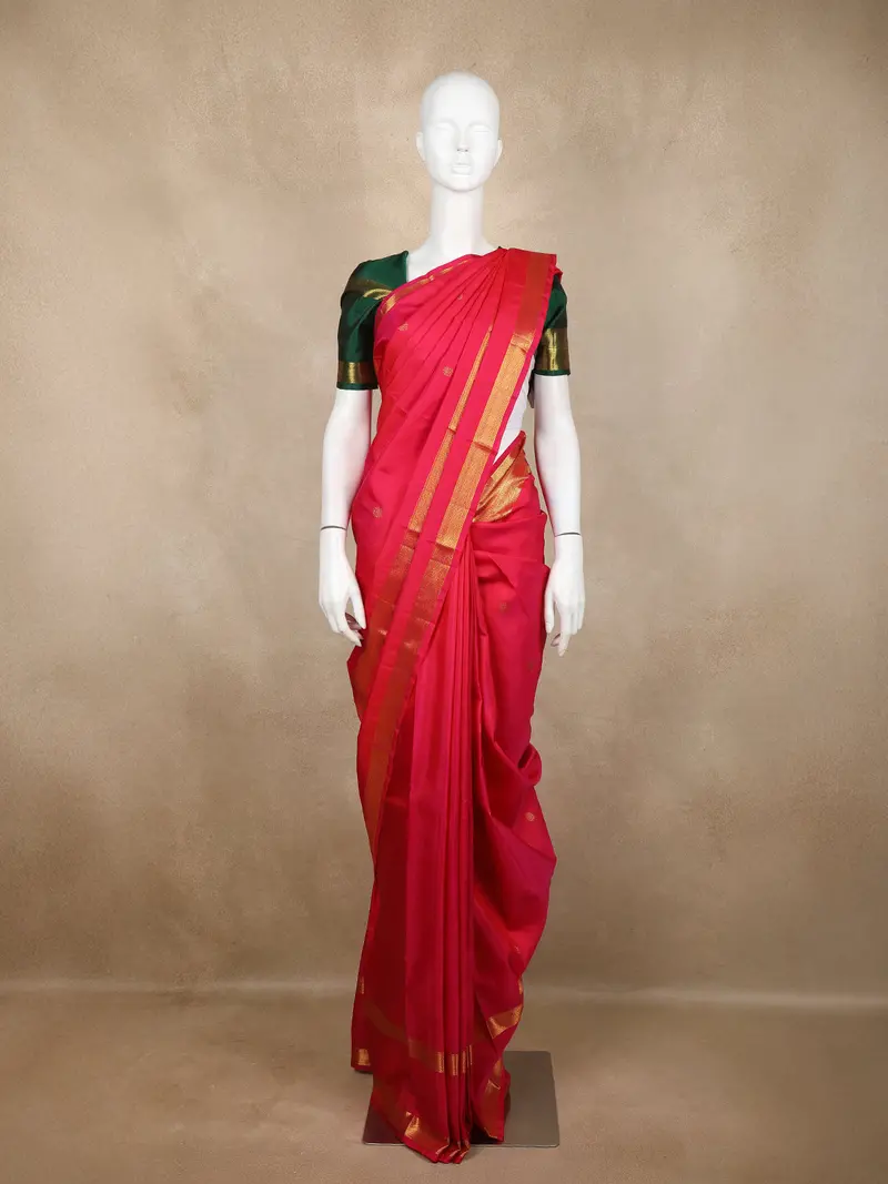 Red Butta Designed Kanchipuram Silk Saree 1