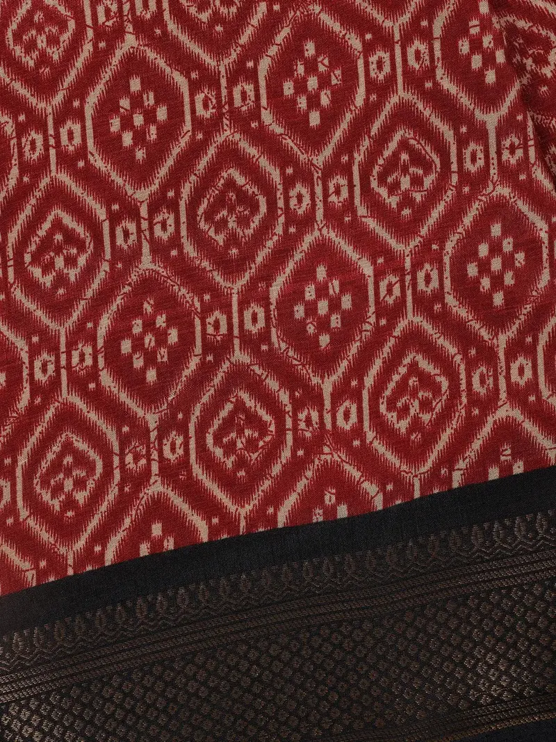 Red Diamond Prints Fancy Georgette Saree 2