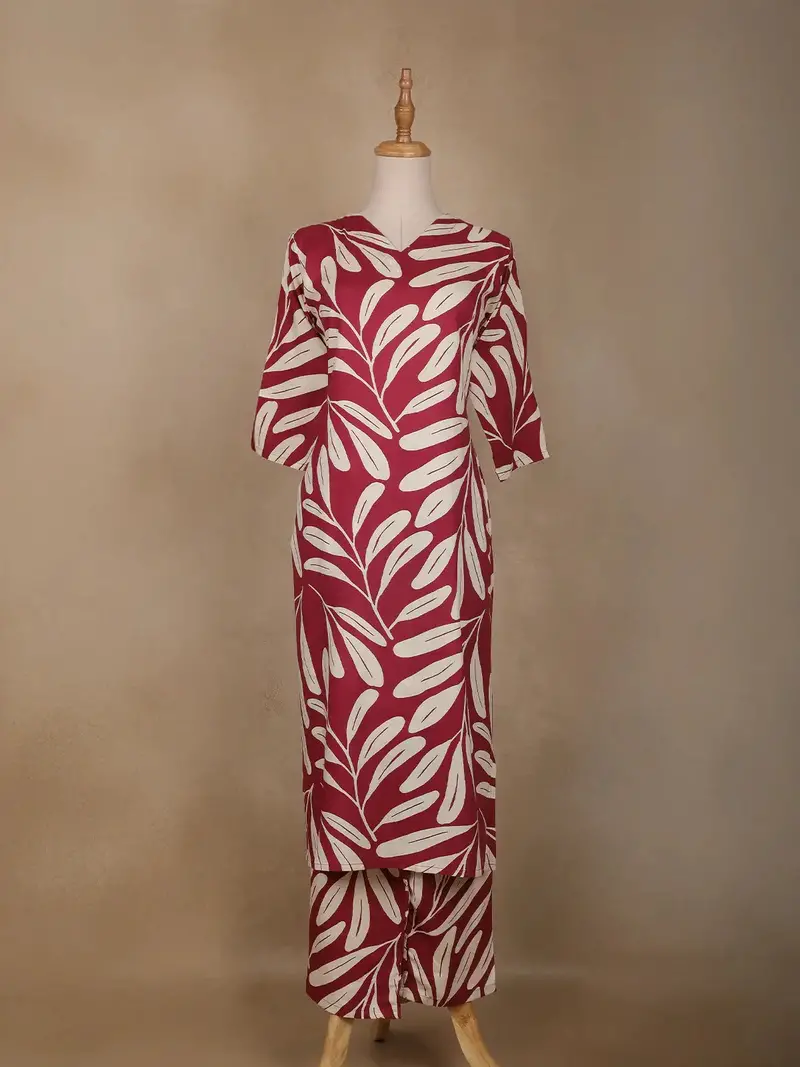 Red Floral Designed Cotton Salwar Suit 2