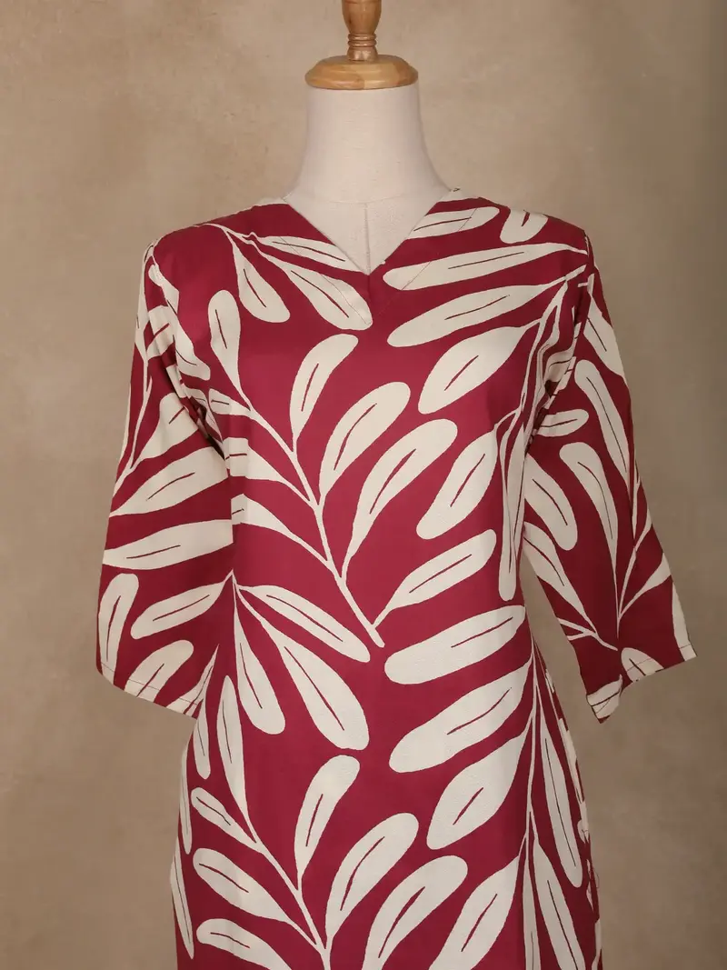 Red Floral Designed Cotton Salwar Suit 3