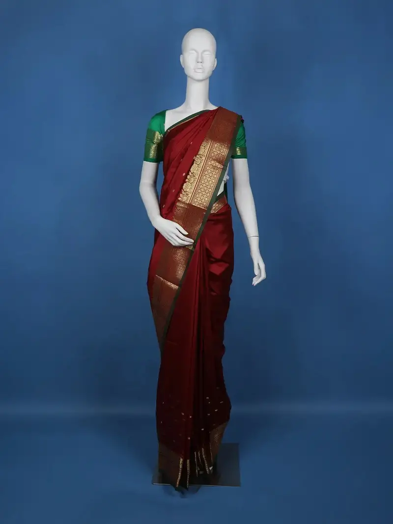 Red Floral Designed Soft Silk Saree 1