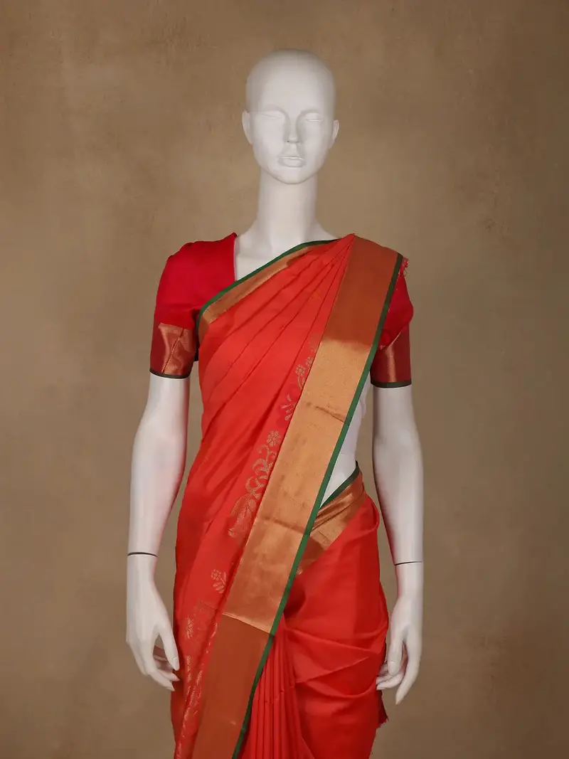 Red Floral Designed Soft Silk Saree 2