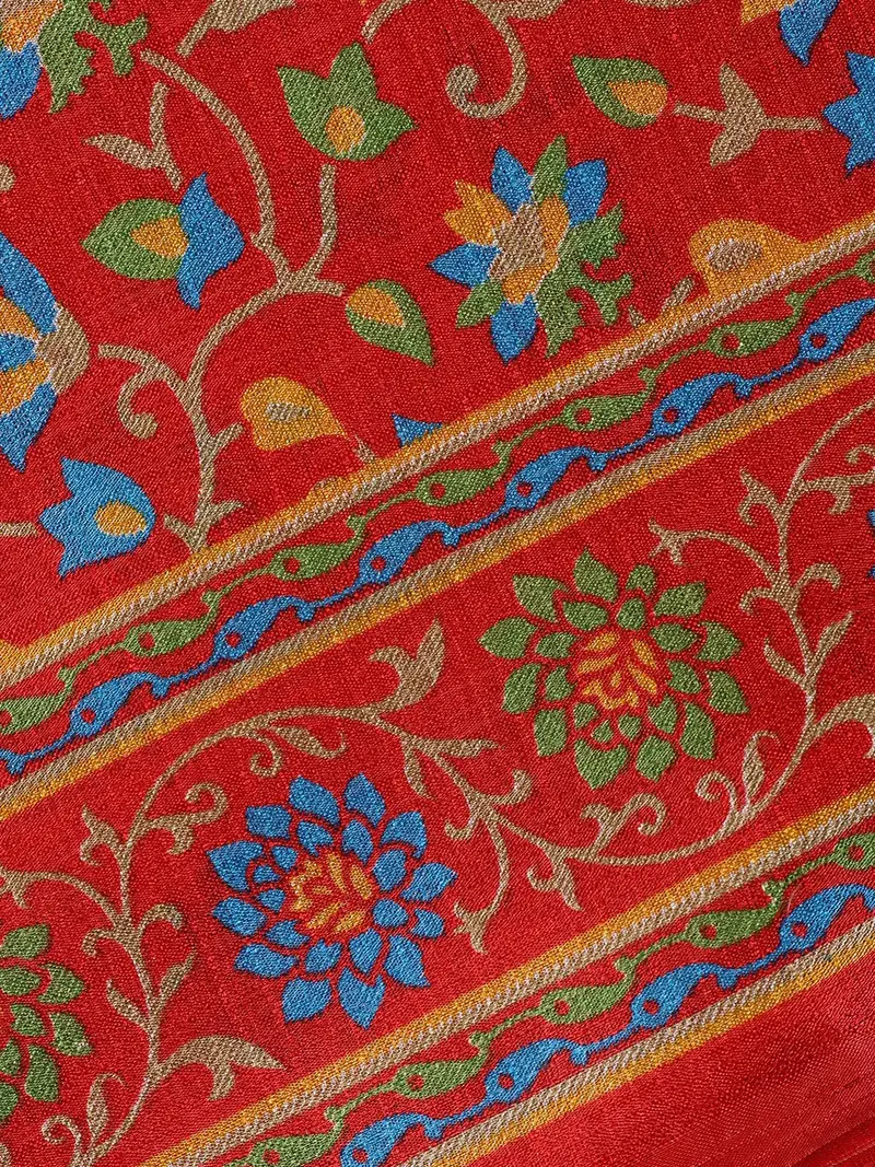 Red Floral Prints Fancy Georgette Saree 2