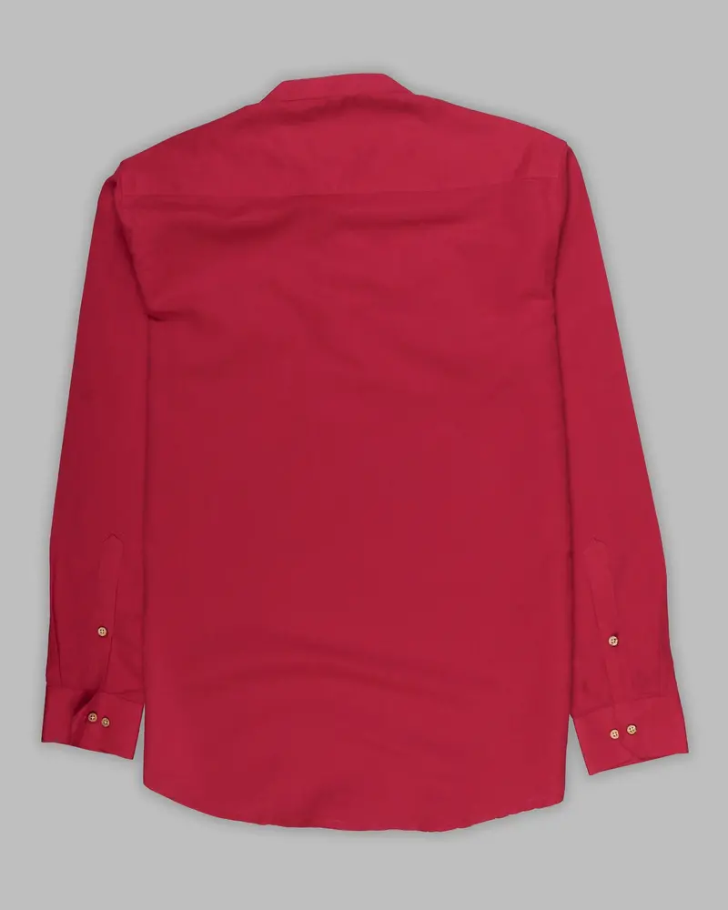 Red Kurta Style Luxurious Linen Shirt 6
