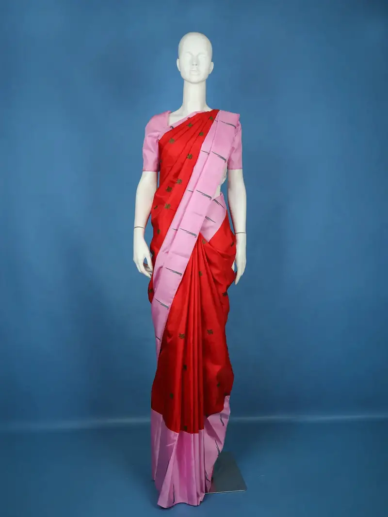 Red Pegasus Motif Woven Pure Kanchipuram Silk Saree 1
