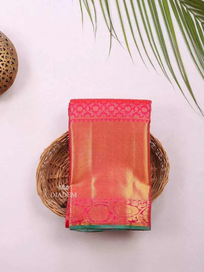 Red Pure Kanchipurambridal Silk Saree With Zari Brocade On The Body And Zari Border 1