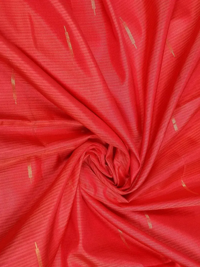 Red Soft Silk Saree With Zari Butta Design On The Body With Contrast Border 2