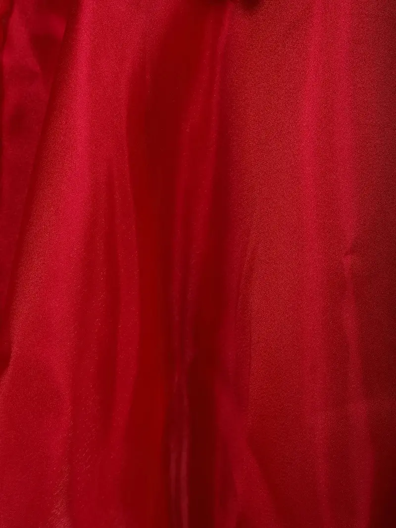 Red Solid Design Organza Party Gown For Girls 5