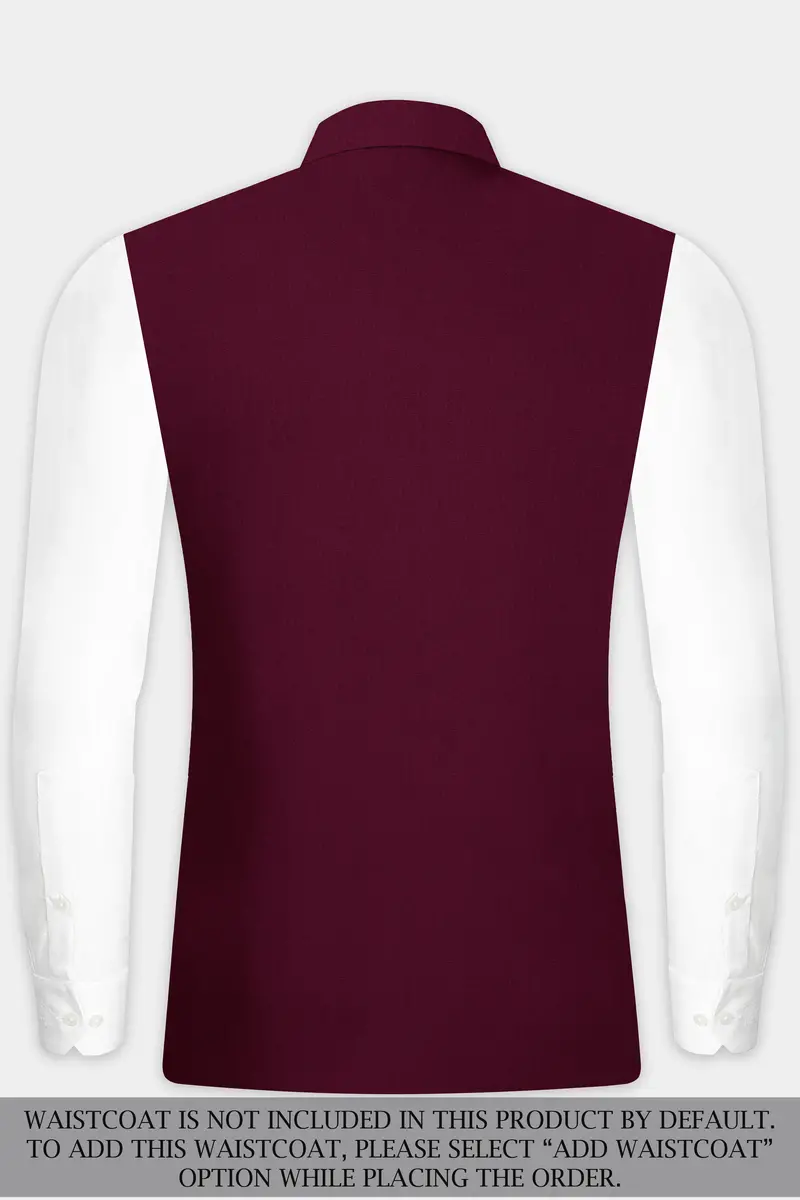 Regal Maroon-Tamarind Solid Wool Rich Bandhgala Slight Stretch Suit 16
