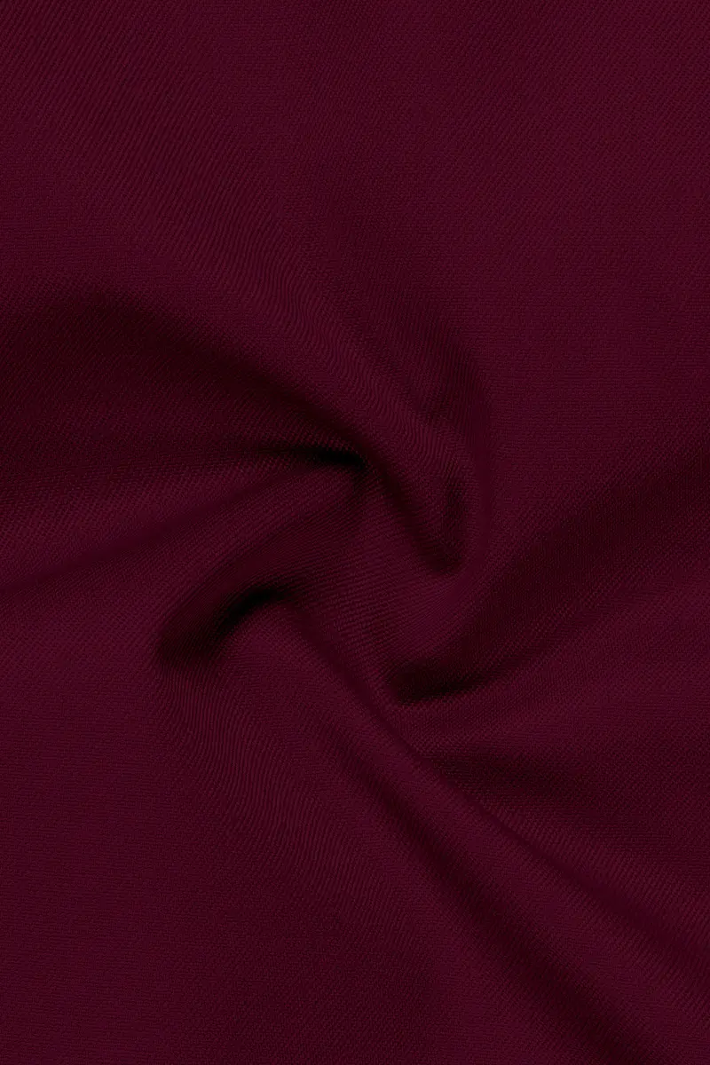 Regal Maroon-Tamarind Solid Wool Rich Peak Lapel Tuxedo Slight Stretch Blazer 3