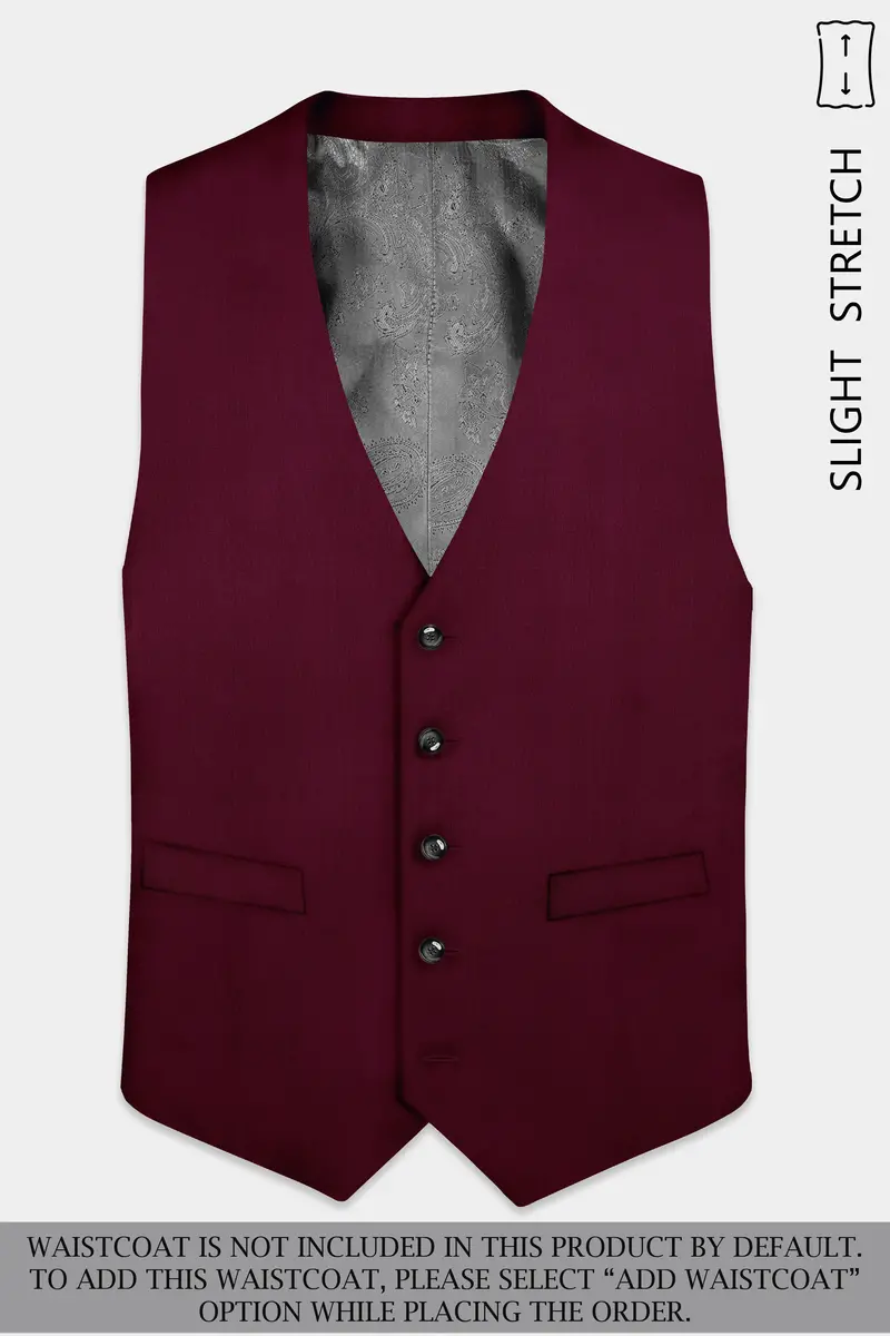 Regal Maroon-Tamarind Solid Wool Rich Single Breasted Slight Stretch Suit 16