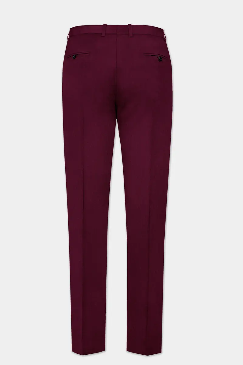 Regal Maroon-Tamarind Solid Wool Rich Tuxedo Slight Stretch Suit 14