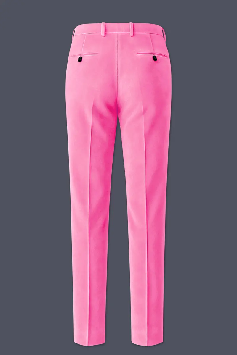 Regalis-Carnation Pink Velvet Stretchable Waistband Pant 5