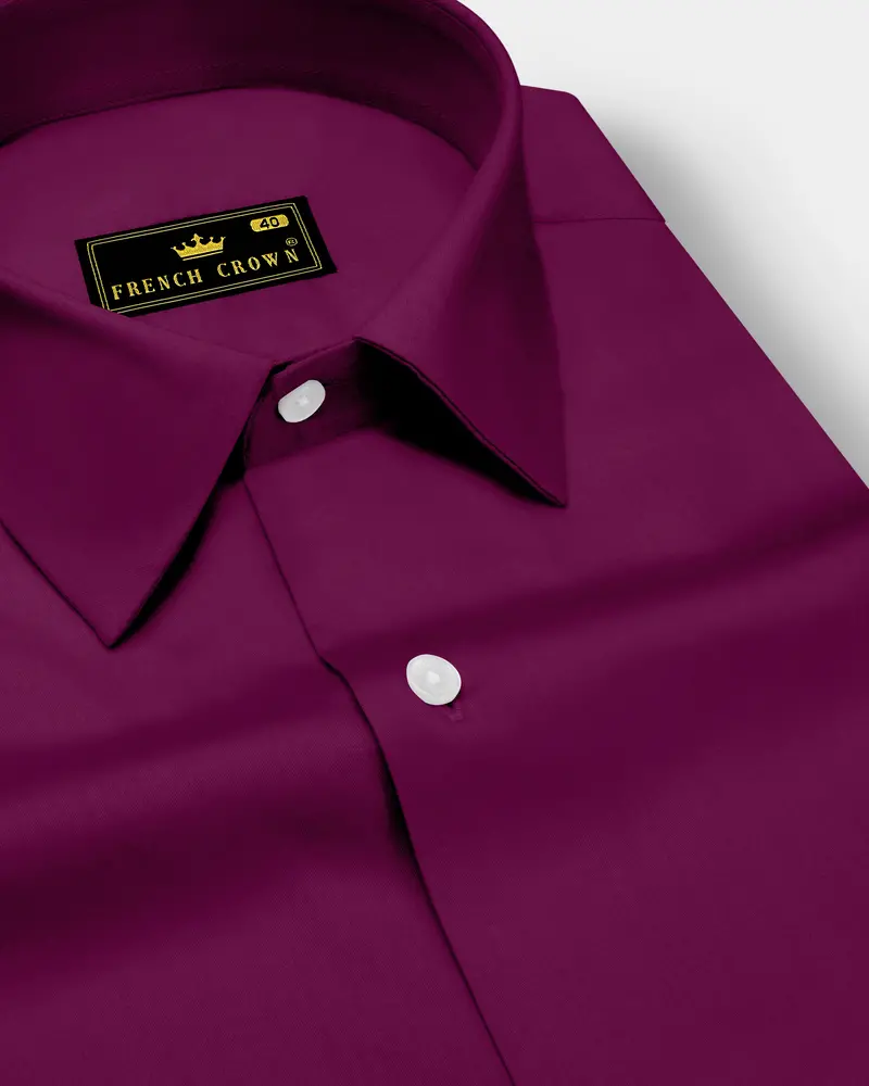 Regalis-Grape Purple Subtle Sheen Super Soft Premium Cotton Dress Shirt 1
