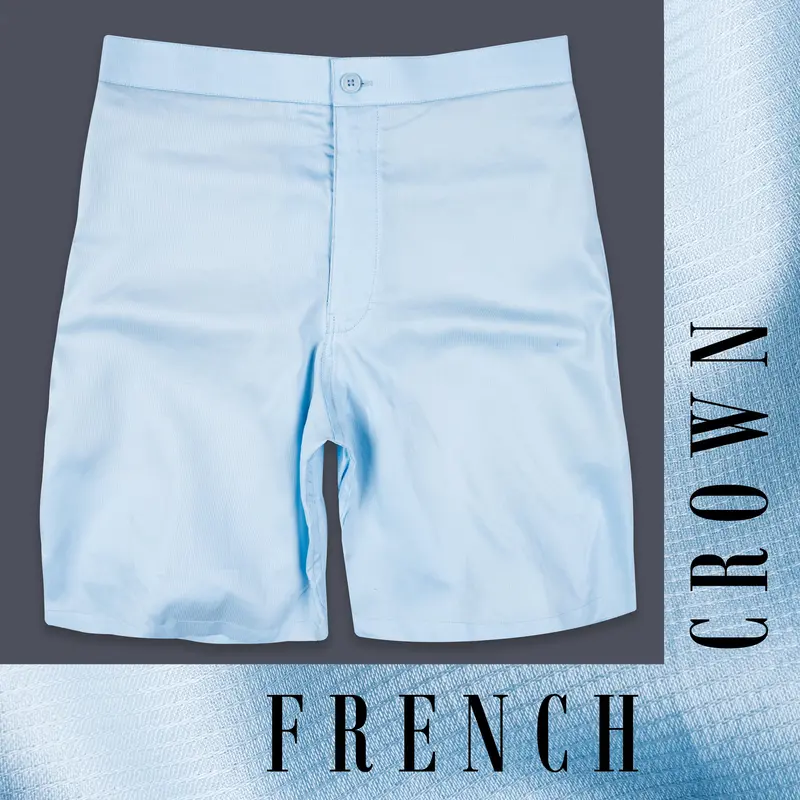Regent Blue Dobby Textured Giza Cotton Shorts 1
