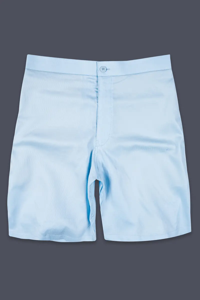 Regent Blue Dobby Textured Giza Cotton Shorts 2