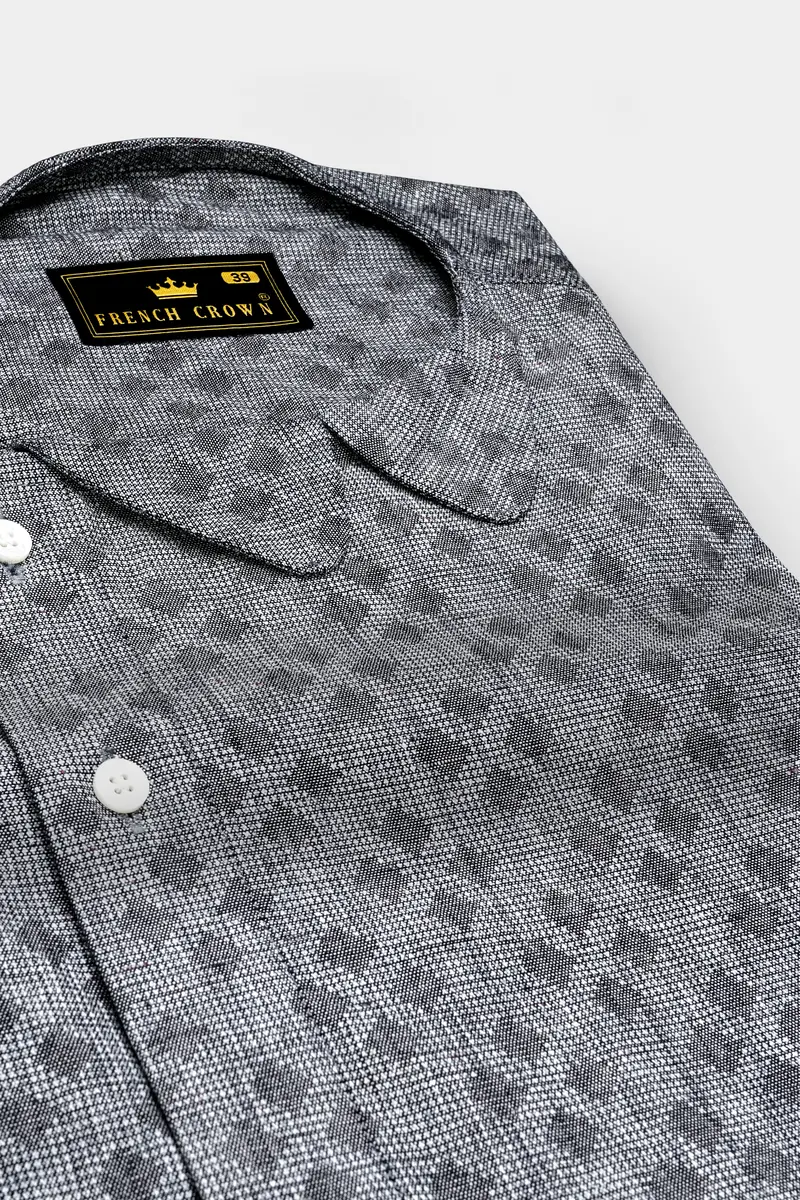 Regent Gray Dobby Textured Premium Giza Cotton Designer Shirt 2