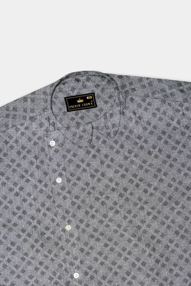 Regent Gray Dobby Textured Premium Giza Cotton Designer Shirt 5