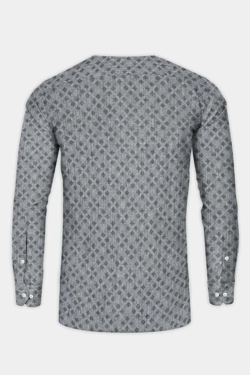 Regent Gray Dobby Textured Premium Giza Cotton Designer Shirt 6