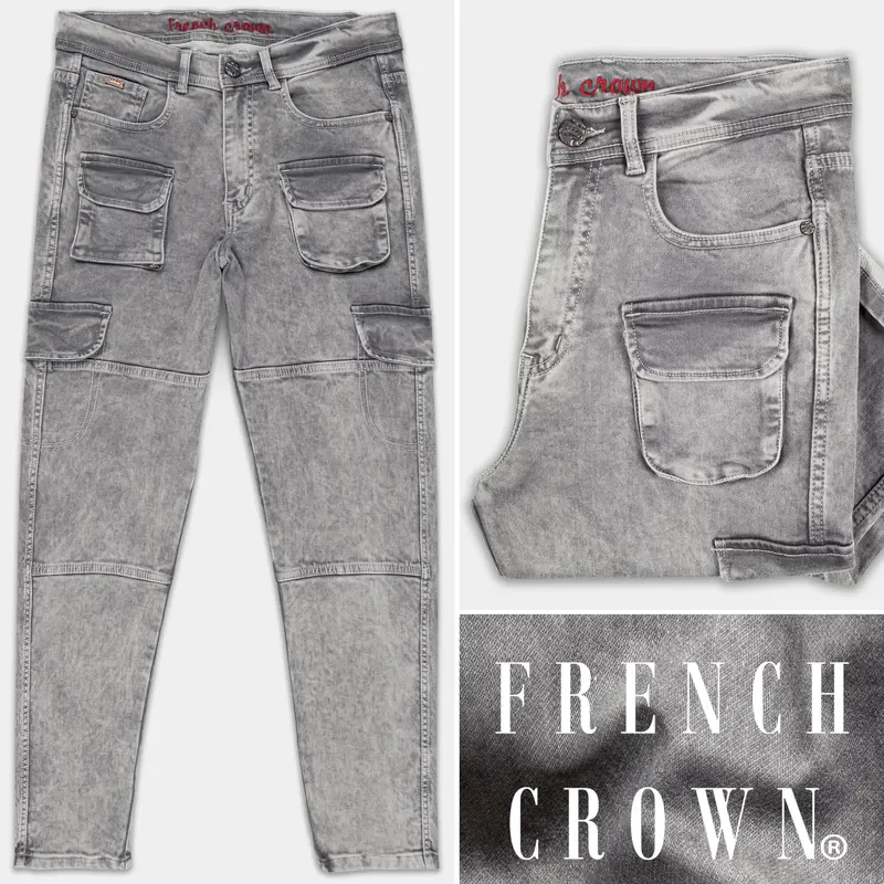 Regent Gray Rinse Washed Cargo Denim 1