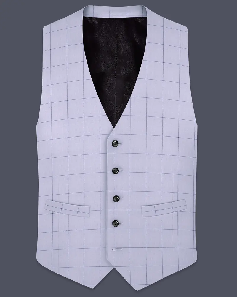 Regent Gray Windowpane Waistcoat 1