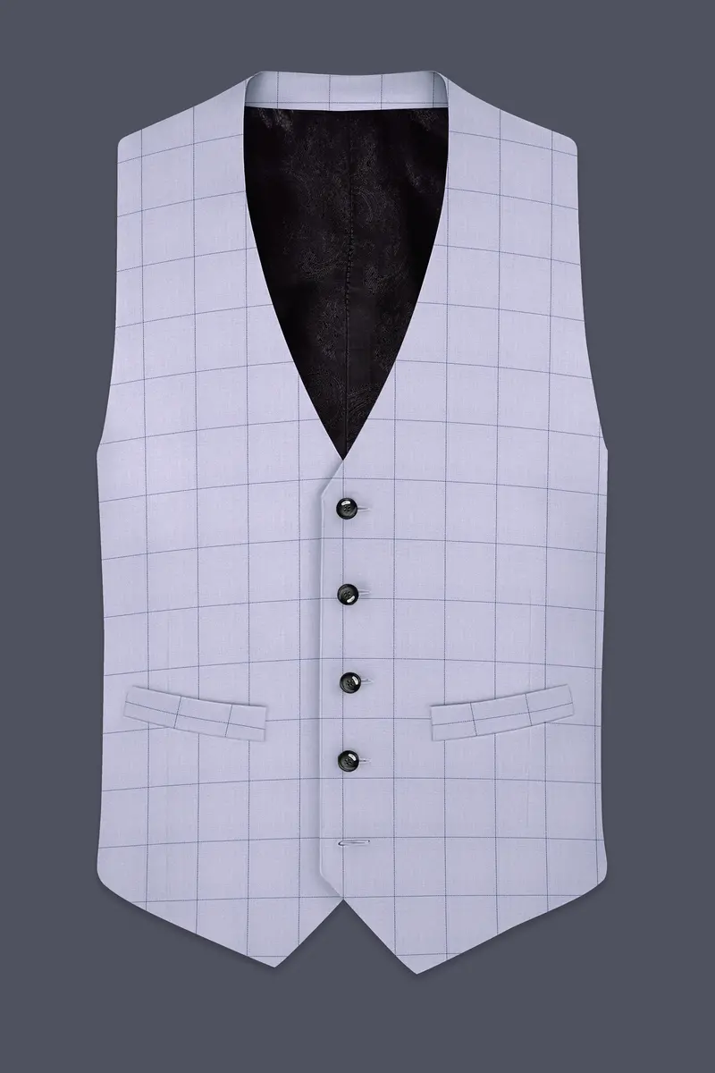 Regent Gray Windowpane Waistcoat 3