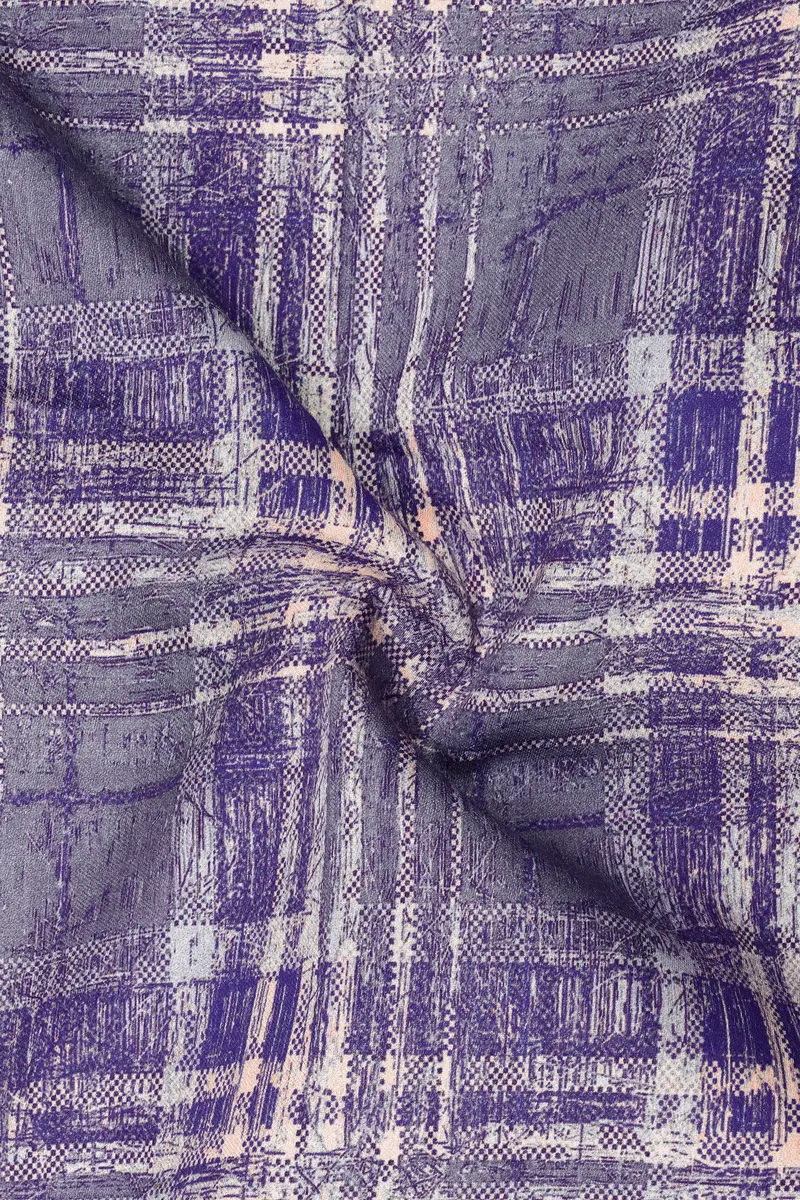Regent Gray With Scampi Blue Plaid Super Soft Premium Cotton Shirt 3
