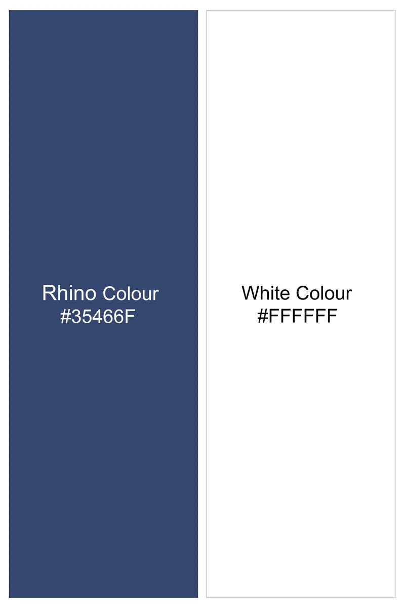 Rhino Blue And White Micro Striped Dobby Shirt 8