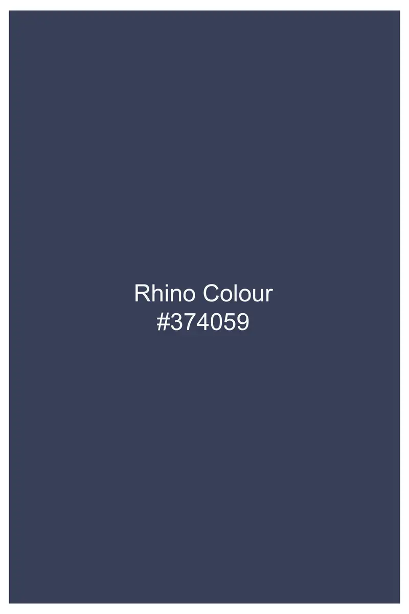 Rhino Blue Coconut Tree Printed Poplin Giza Cotton Shirt 8