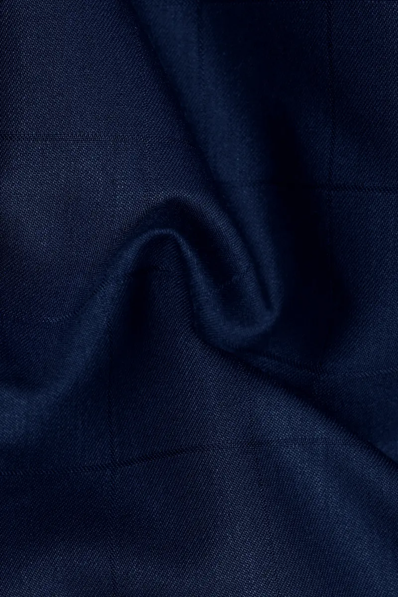 Rhino Blue Cross Placket Bandhgala Blazer 3