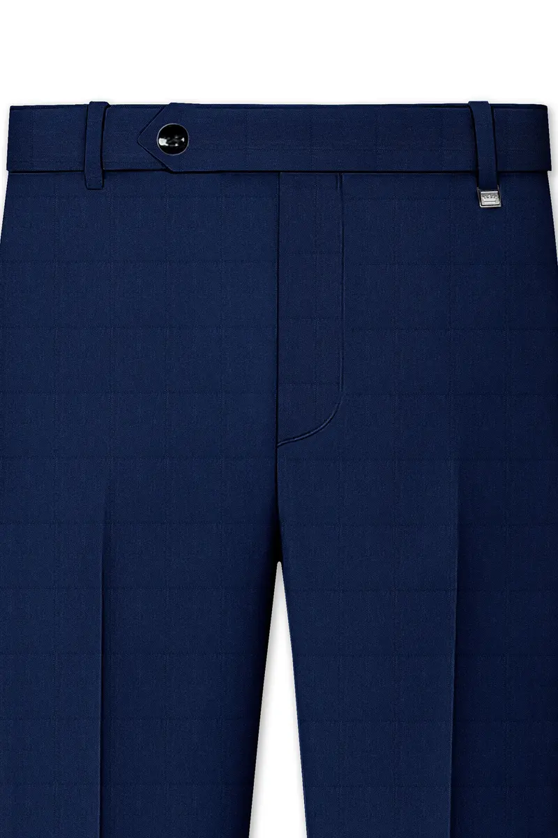 Rhino Blue Cross Placket Bandhgala Suit 11