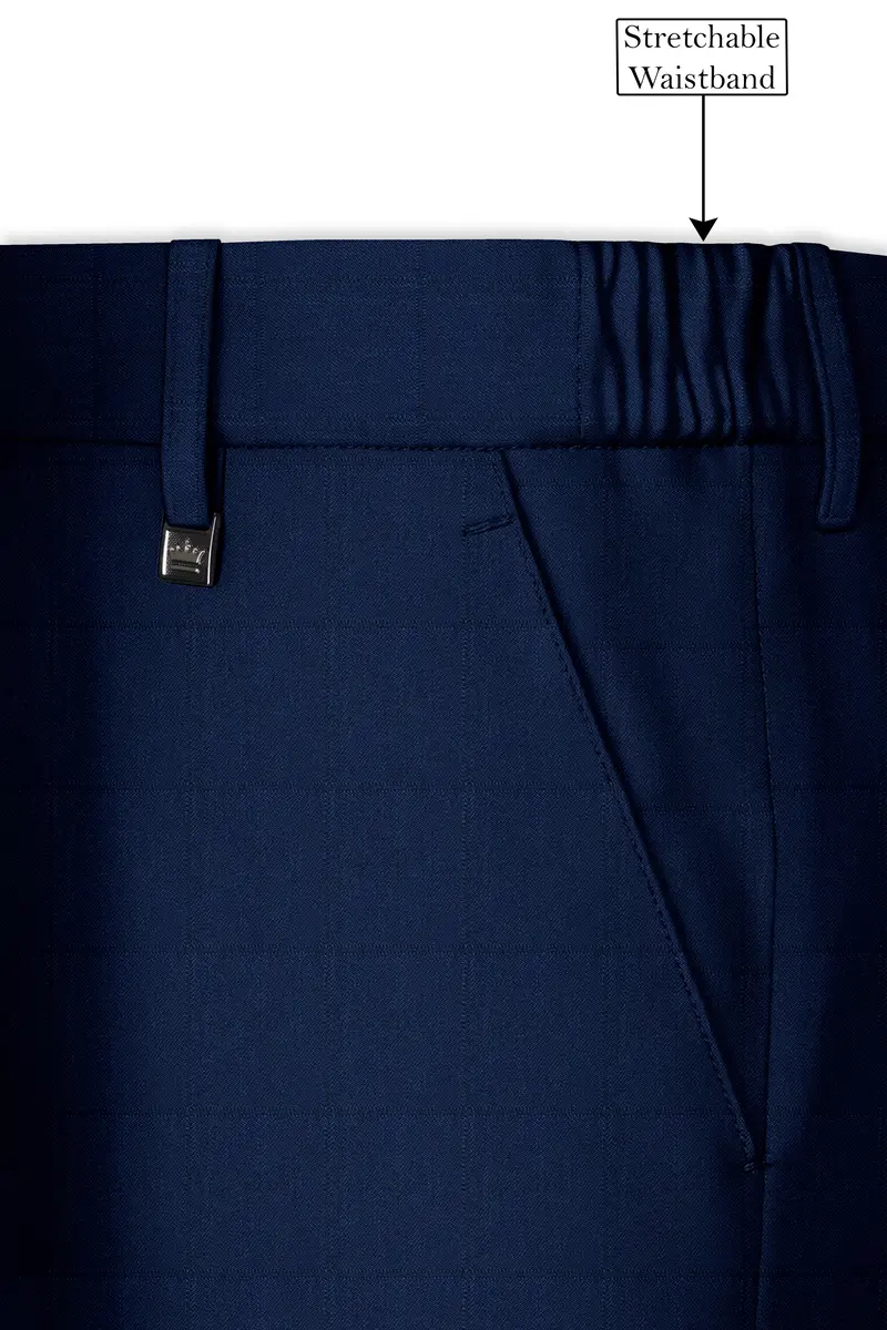 Rhino Blue Cross Placket Bandhgala Suit 14