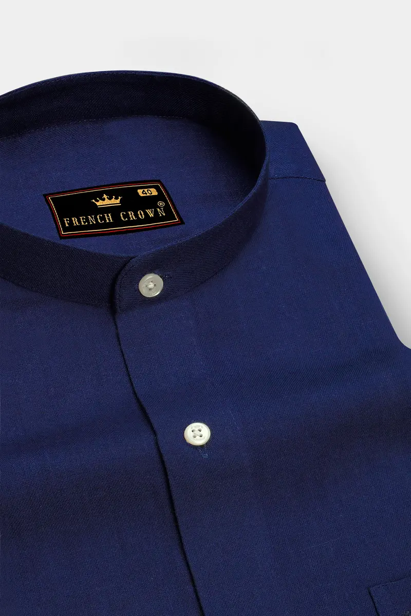 Rhino Blue Luxurious Linen Shirt 2