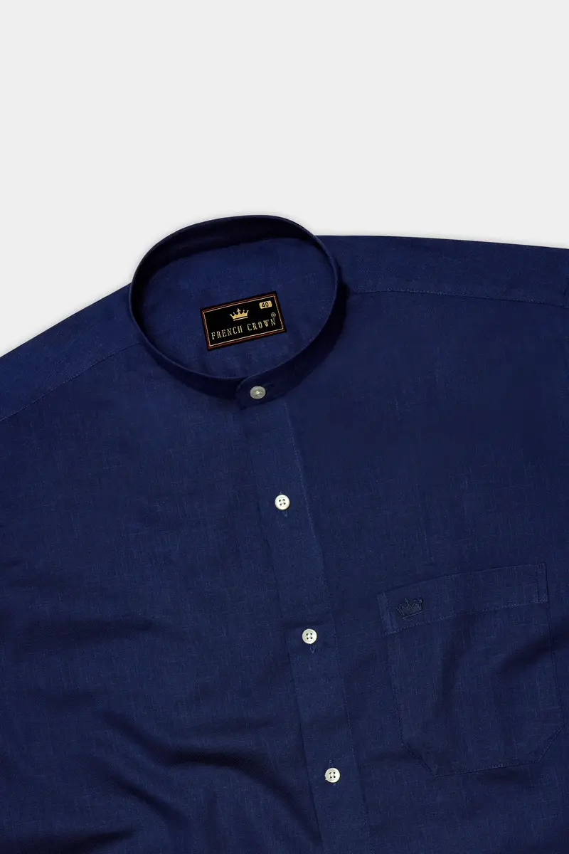 Rhino Blue Luxurious Linen Shirt 5