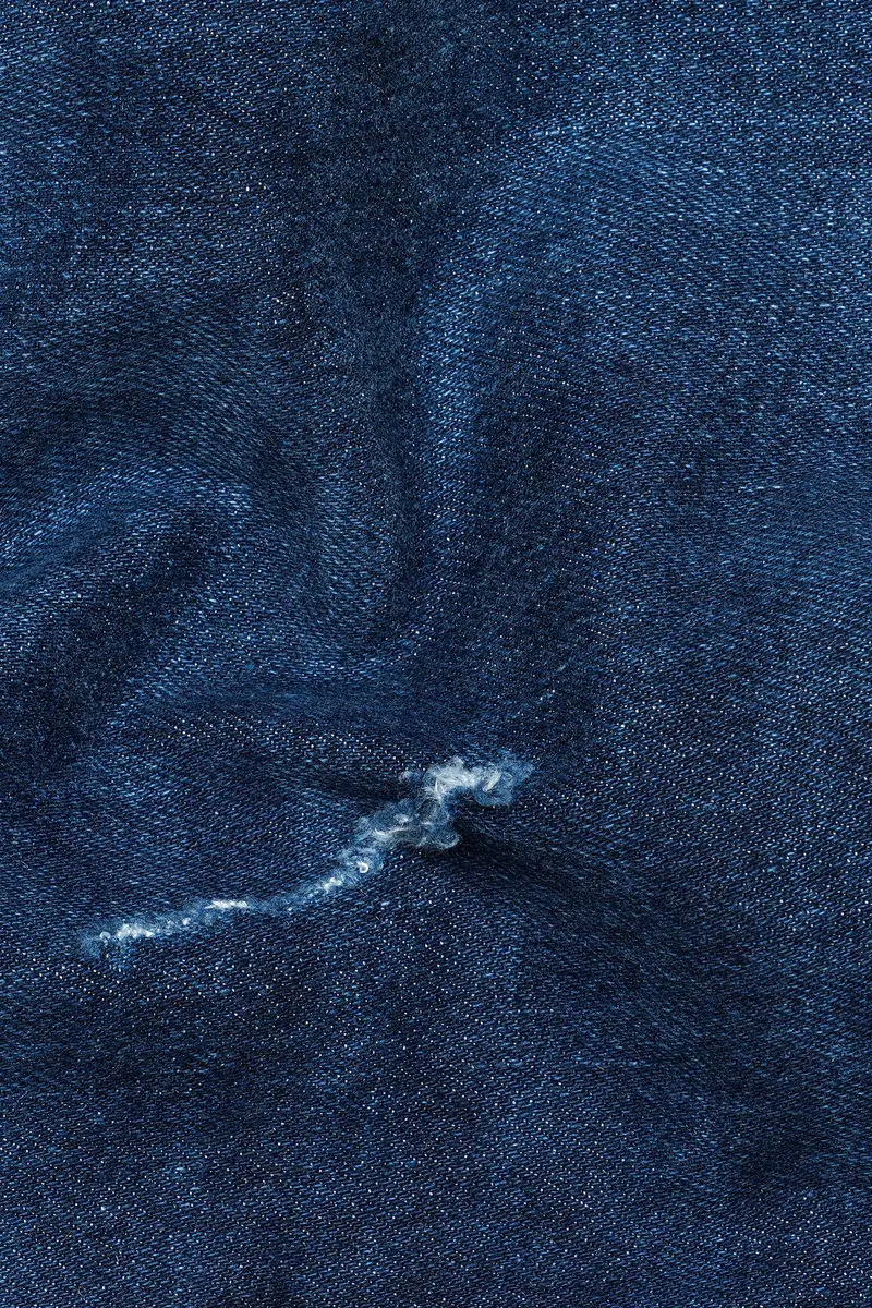Rhino Blue Mildly Distressed Whiskering Wash Denim 3