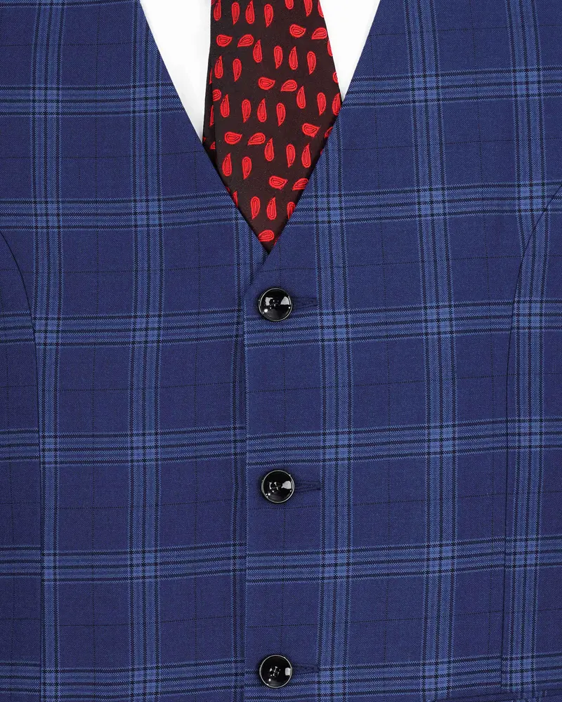 Rhino Blue Plaid Waistcoat 5