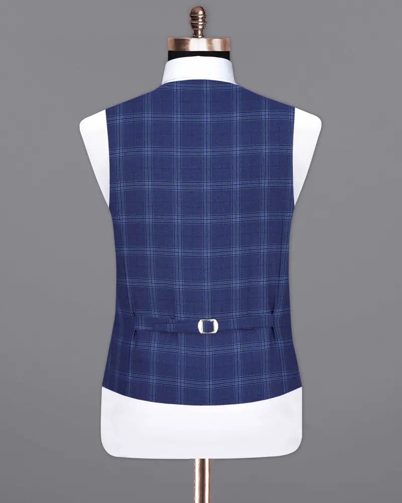 Rhino Blue Plaid Waistcoat 6