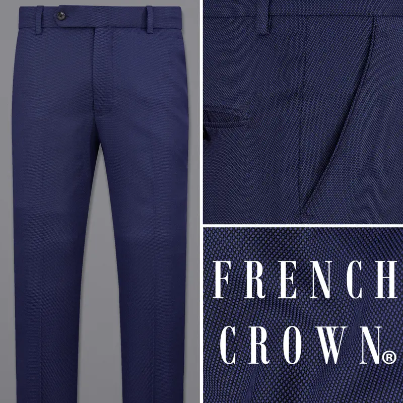 Rhino Blue Textured Pant 1