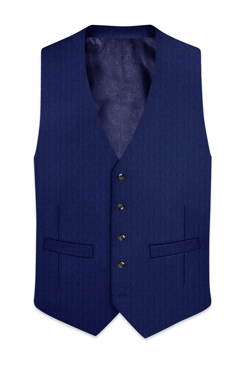 Rhino Blue Textured Waistcoat 2