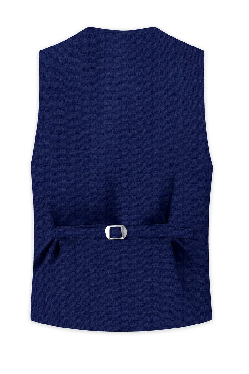 Rhino Blue Textured Waistcoat 4
