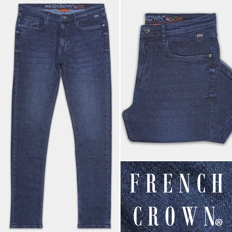 Rhino Blue Whiskering Wash Stretchable Denim 1