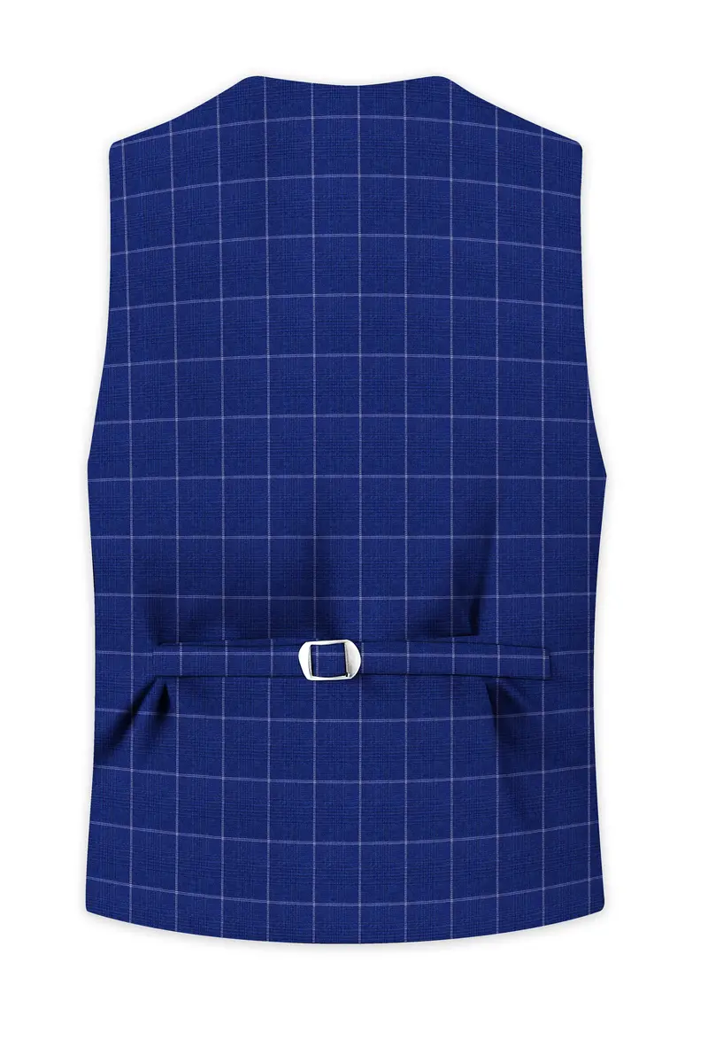 Rhino Blue Windowpane Waistcoat 4