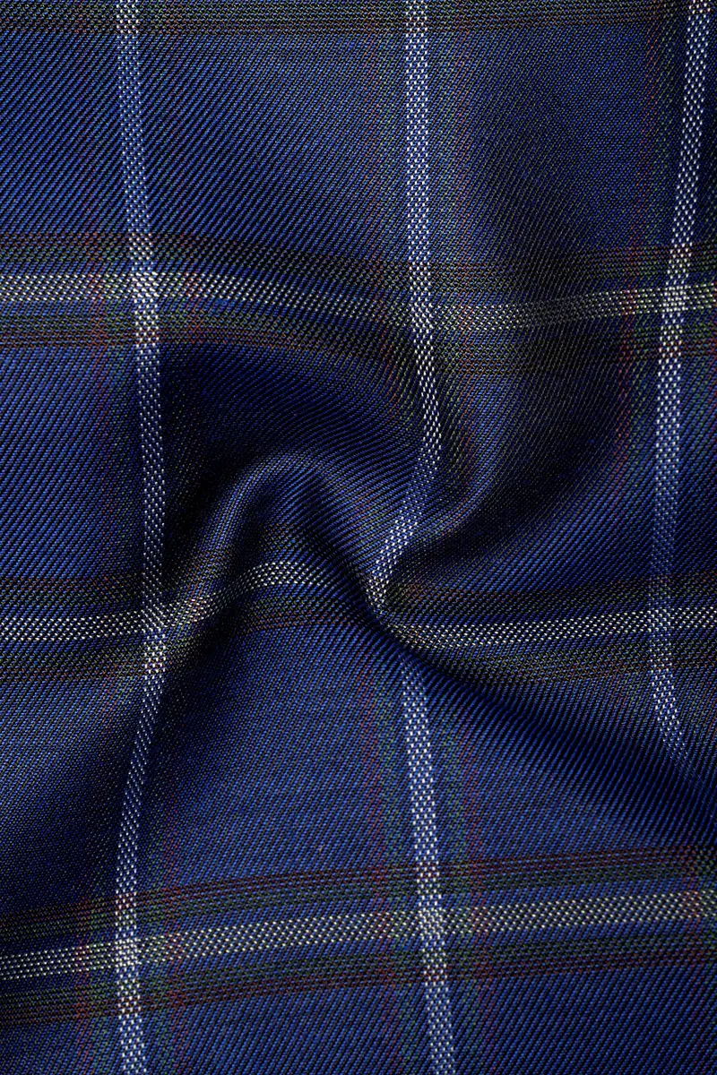 Rhino Blue Windowpane Woolrich Tuxedo Blazer 3