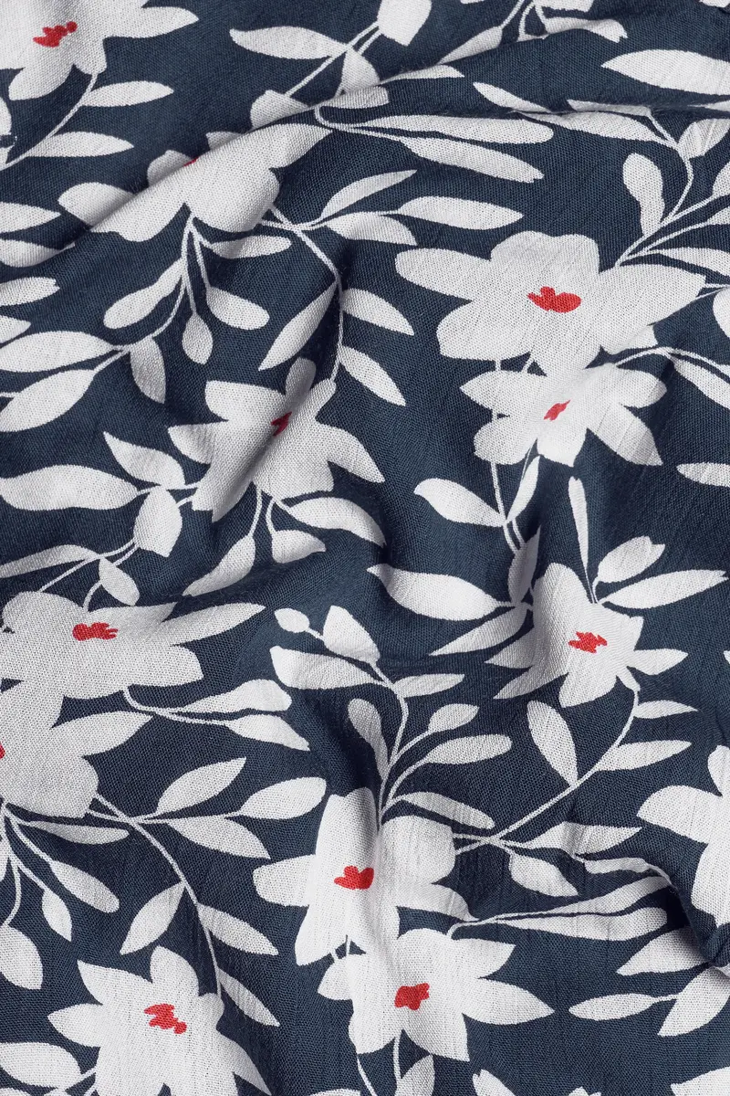 Rhino Blue With Merino Cream Floral Printed Shrug 3