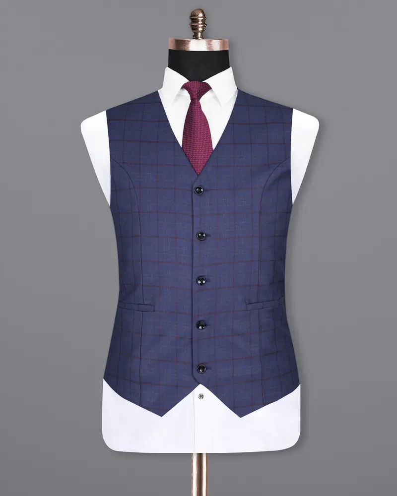 Rhino Blue Wool Rich Waistcoat 2