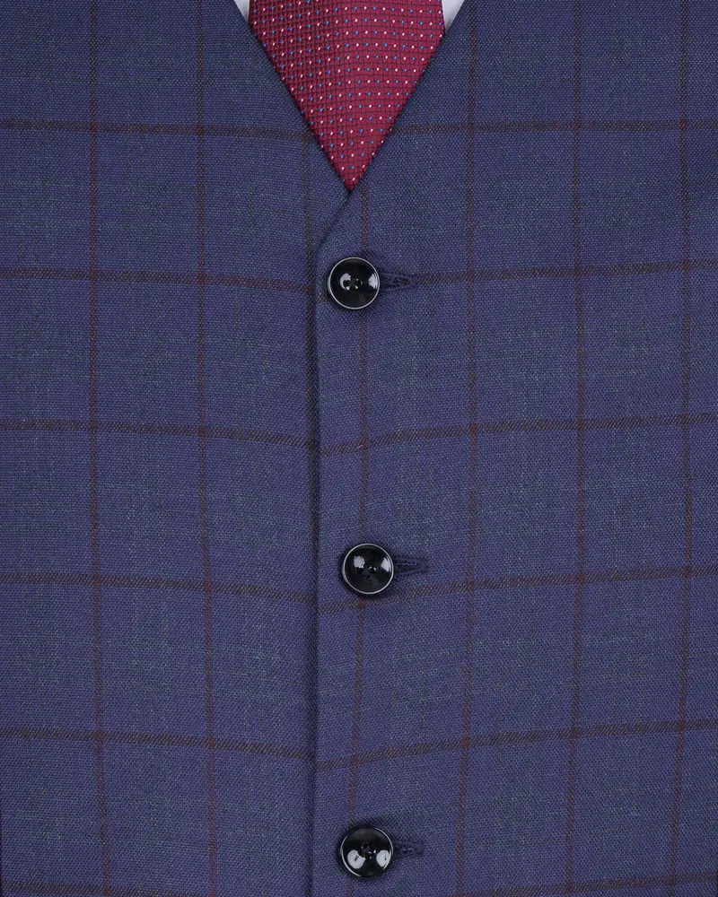 Rhino Blue Wool Rich Waistcoat 5