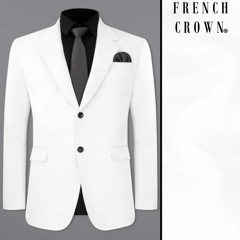Rhino White Single Breasted Velvet Blazer 1